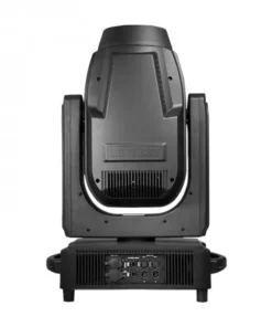 Ecco Super Scope, un apparecchio di illuminazione da palco nero con un design verticale arrotondato. È dotato di più porte di connessione e griglie di ventilazione sulla base, il che lo rende la scelta ideale per configurazioni di illuminazione professionali per concerti ed eventi.